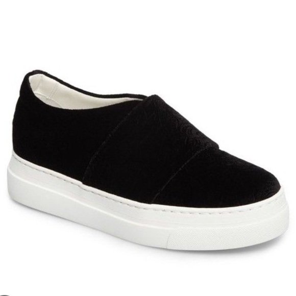 Lewit Arlo Embossed Black Velvet Slip On Platform Sneaker. Size 39. With Box. - Picture 9 of 9